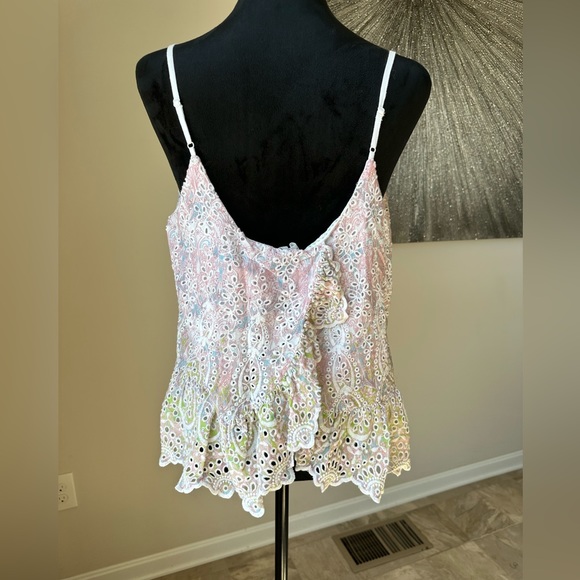 Feather Bone by Anthropologie. Eyelet Cropped Top. Overlap opening in back. - Picture 6 of 15